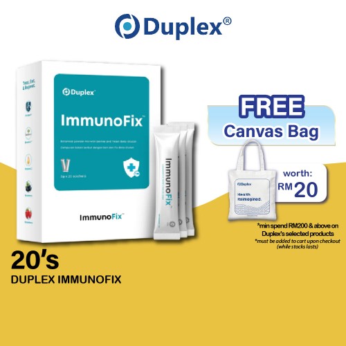 Duplex Immunofix 20's contains rich berries, yeast beta glucan (immune booster)