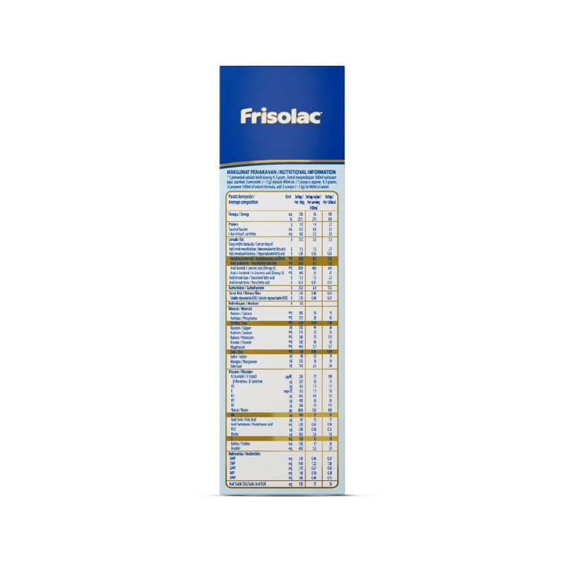 FRISOLAC Gos & Dha Step 1 (0-12 Bulan) Milk Powder 600g - Susu Tepung Infant / Baby Milk Formula 奶粉