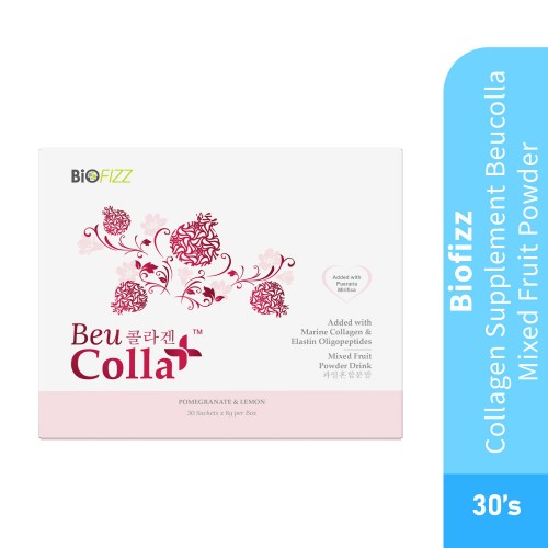 BIOFIZZ Collagen Supplement Beucolla Mixed Fruit Powder 30'S 胶原蛋白 Whitening Supplement