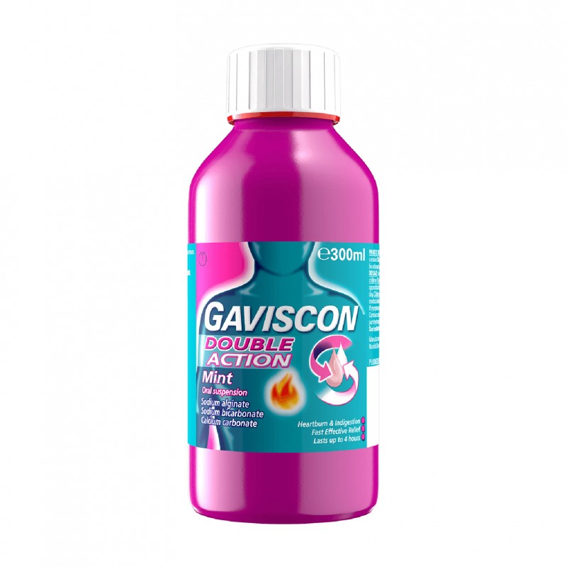 GAVISCON Double Action Liquid Antacid 300ml - Fast Relief from Heartburn & Indigestion 缓解胃灼热, 消化不良