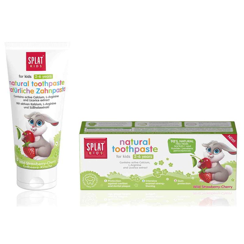 Splat Kids 2-6 Years - Strawberry & Cherry Flavour Toothpaste 50ml
