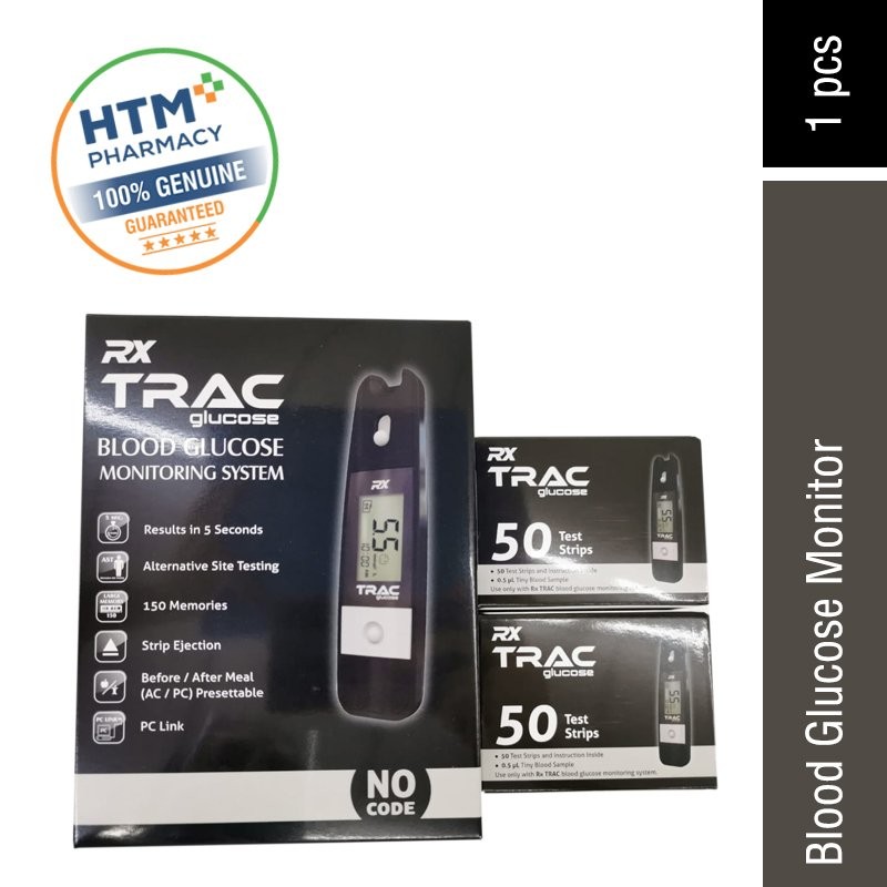 RX TRAC Blood Glucose Monitoring System + 2 x 50's Glucose Strip