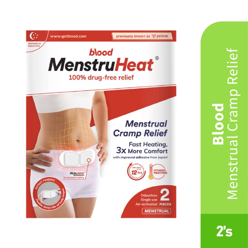 Blood MenstruHeat 2's for Menstrual Cramp Relief, Heat Patch, Melegakan Senggugut, 经痛暖暖包