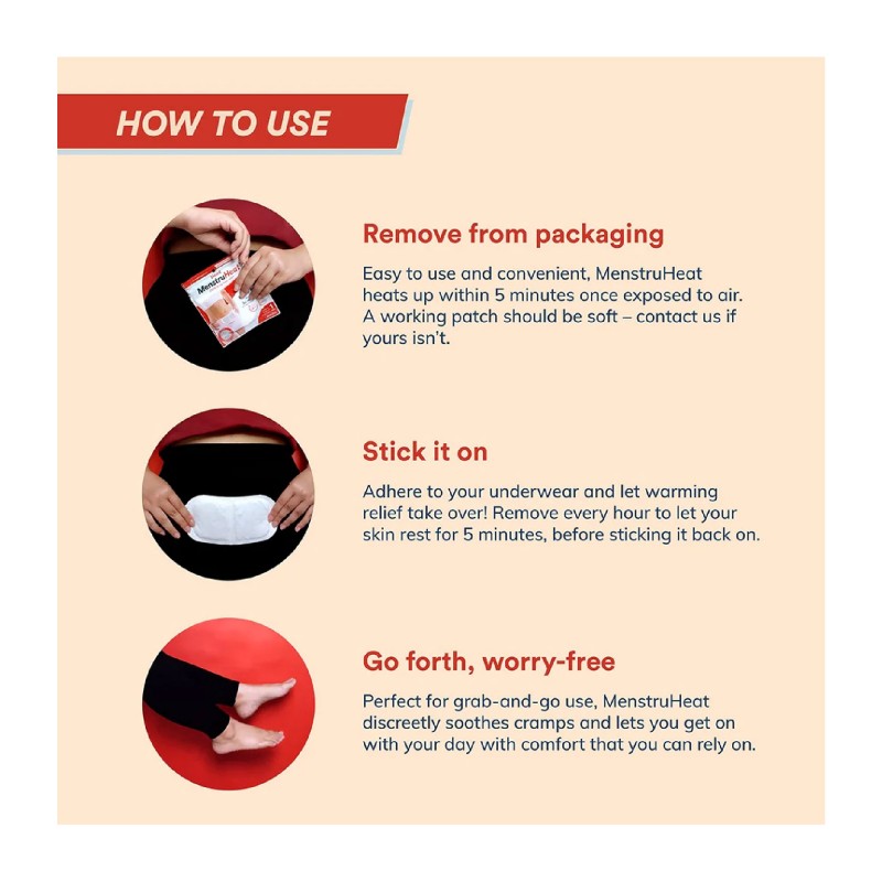 Blood MenstruHeat 2's for Menstrual Cramp Relief, Heat Patch, Melegakan Senggugut, 经痛暖暖包