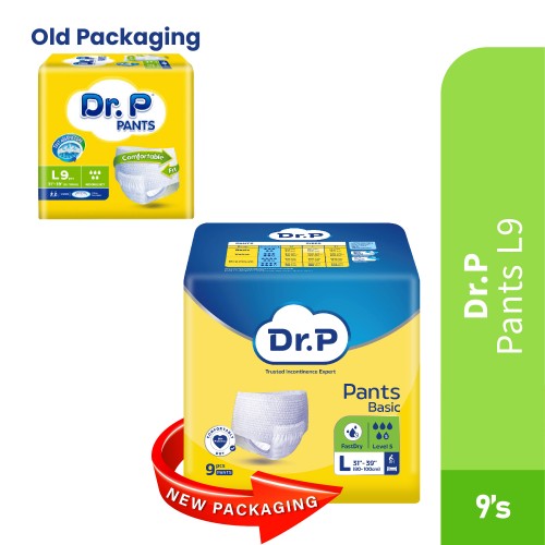 DR.P Adult Diaper Pants L 9'S Basic for Lampin Seluar Dewasa, High Absorption