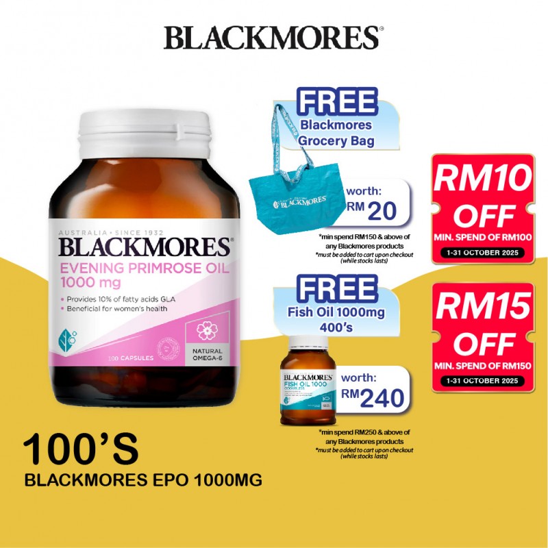 Blackmores Evening Primrose Oil 1000mg 100's EPO Supplement