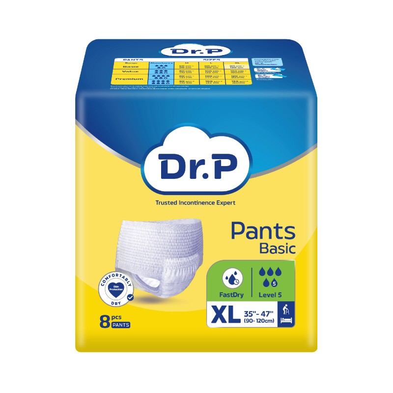 DR.P Adult Diaper Pants XL 8'S Basic for Lampin Seluar Dewasa, High Absorption