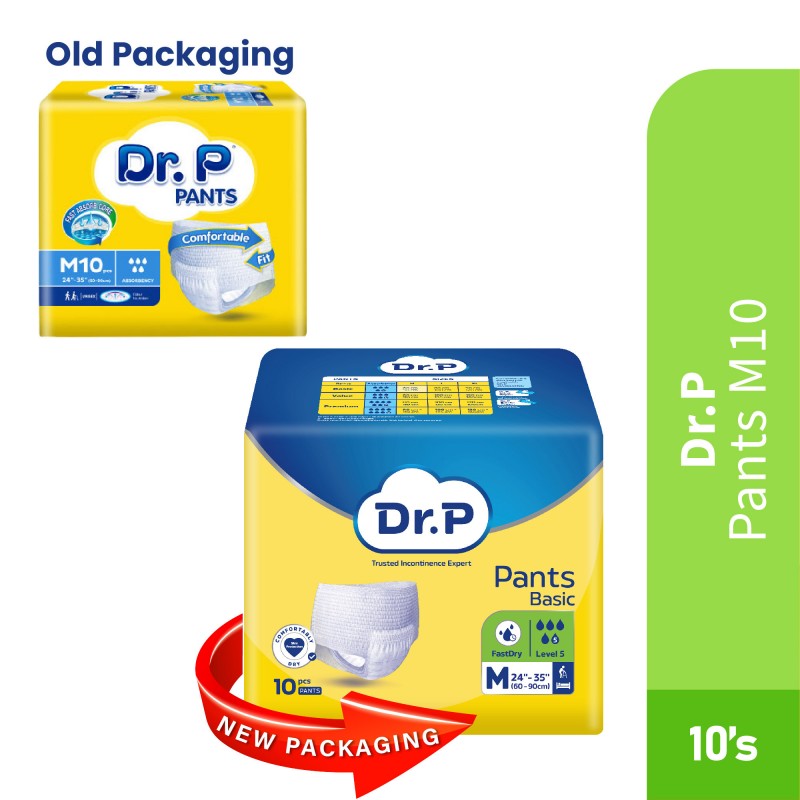 DR.P Adult Diaper Pants M 10'S Basic for Lampin Seluar Dewasa, High Absorption