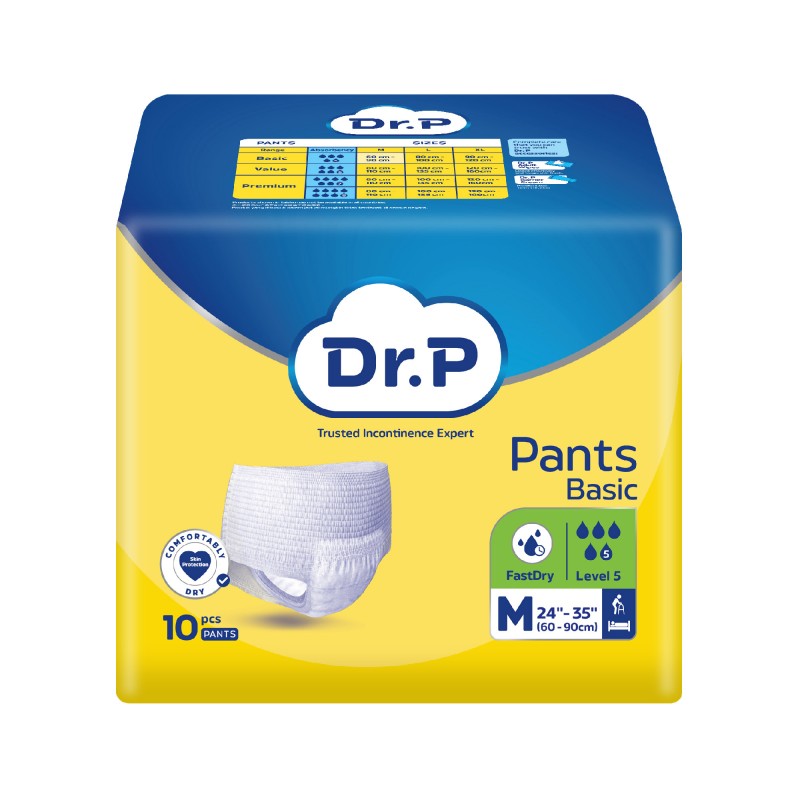 DR.P Adult Diaper Pants M 10'S Basic for Lampin Seluar Dewasa, High Absorption