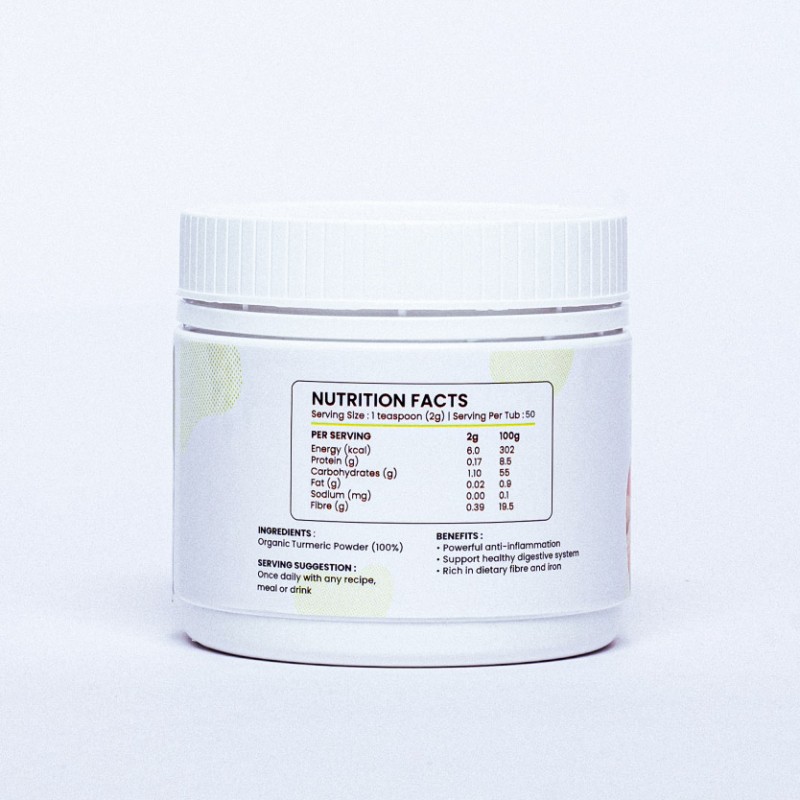 NUTRILICIOUS Organic Turmeric Powder 100g 姜粉 100% Authentic | Tumeric Curcumin | Superfood Powder | Antioxidant