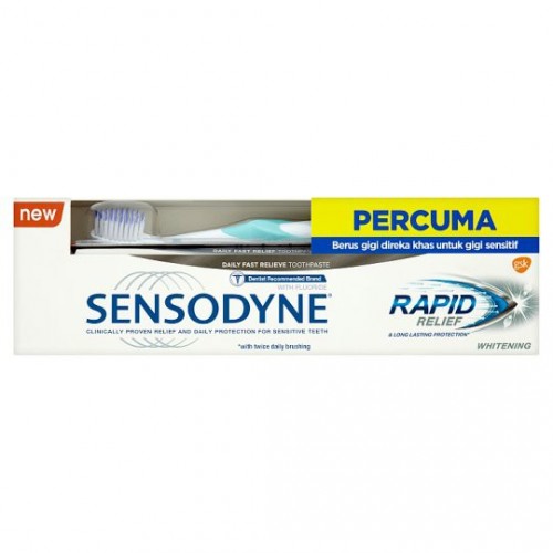 Sensodyne Rapid Relief 100g - Whitening foc Toothbrush