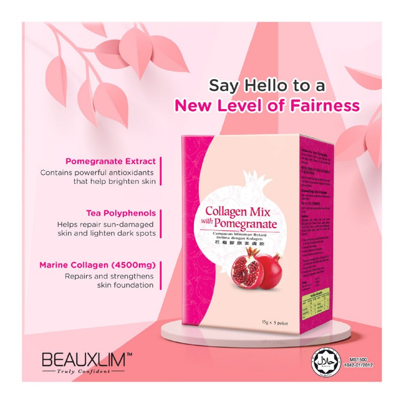 BEAUXLIM COLLAGEN MIX POMEGRANATE 15G X 15+3