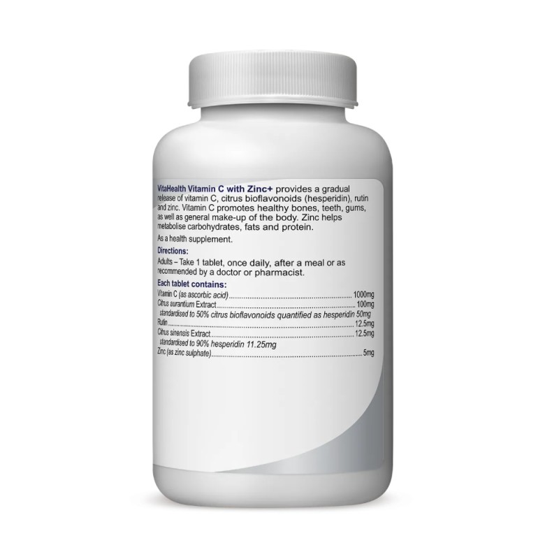 VITAHEALTH Vitamin C With Zinc+ 1000mg 60's + 30's with Vitamin C Supplement, Immunity Booster