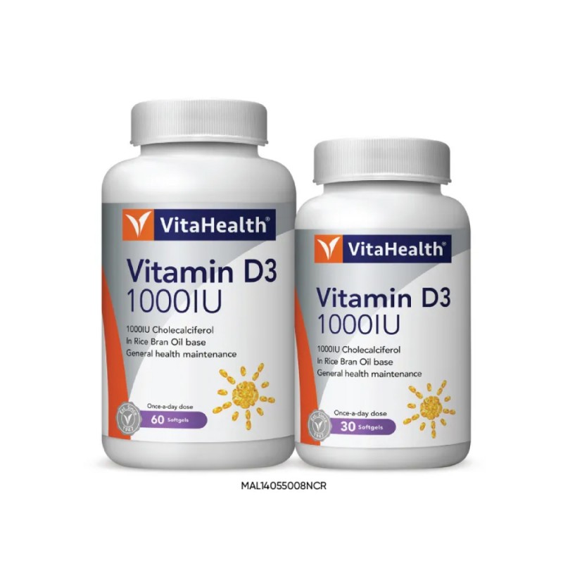VITAHEALTH Vitamin D3 1000IU 60's + 30's with Vitamin D3 Supplement for Bone Health
