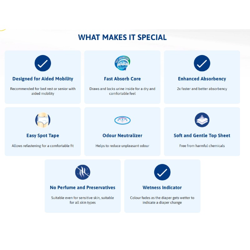 DR.P Adult Diapers M 10'S Basic for Lampin Dewasa, High Absorption