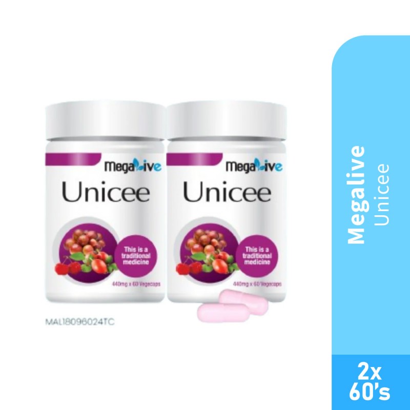 MEGALIVE Unicee 60's X 2 Vitamin C Supplement, Antioxidant Supplement