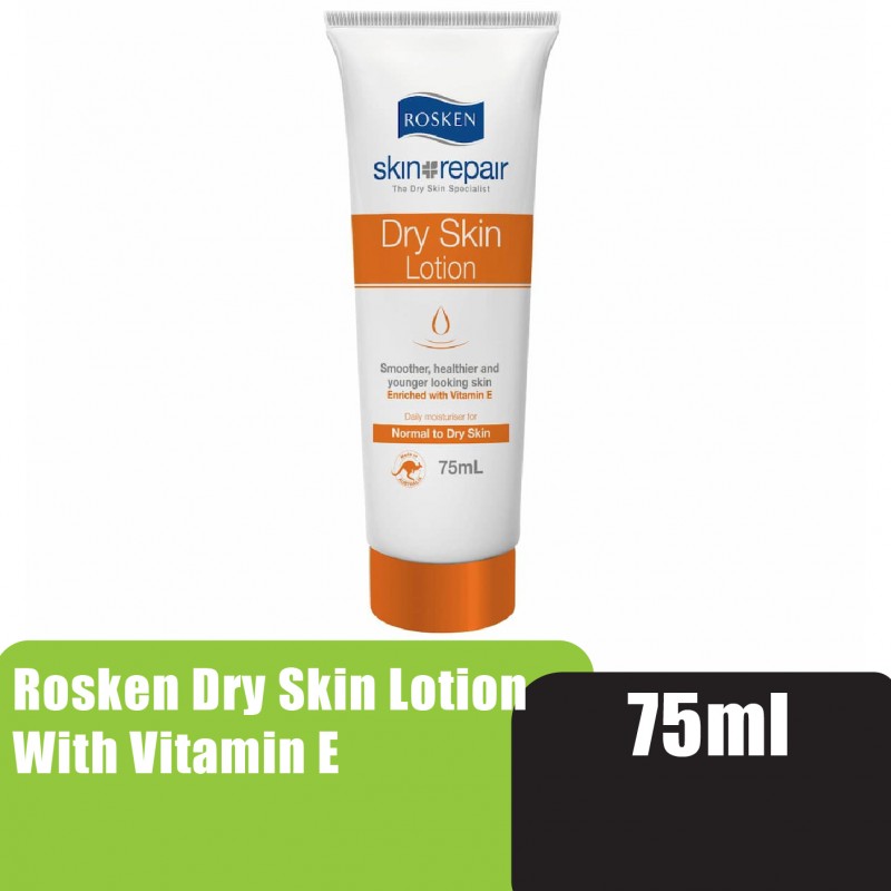 ROSKEN Dry Skin Body & Hand Lotion With Vit E 75ml Losyen badan & tangan kulit kering 皮膚 敏感 止癢身体乳