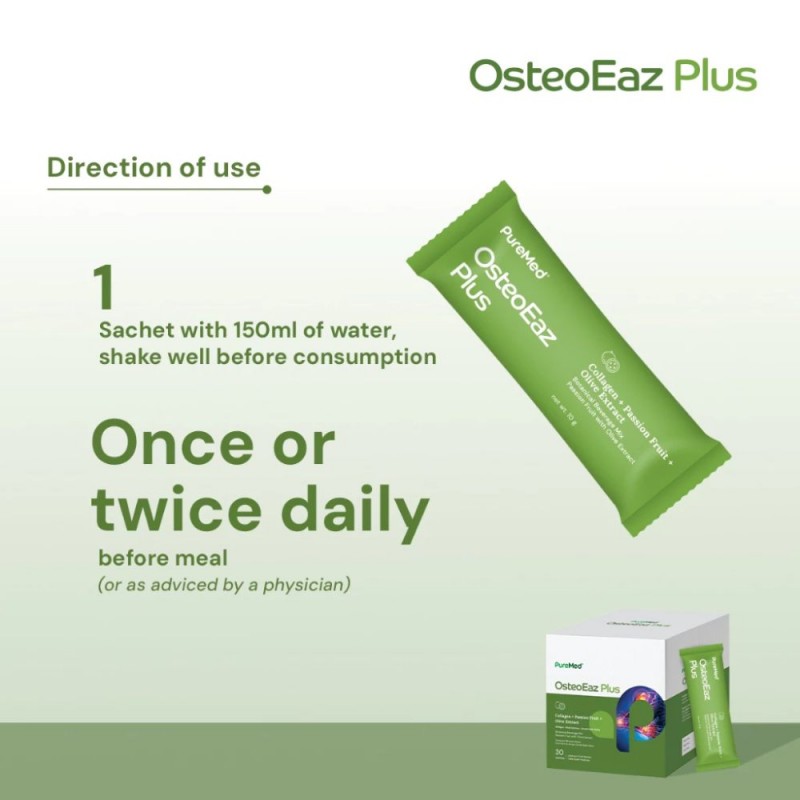PUREMED OsteoEaz Plus 10g X 30's with Cucurmin, Turmeric, Joint Supplement