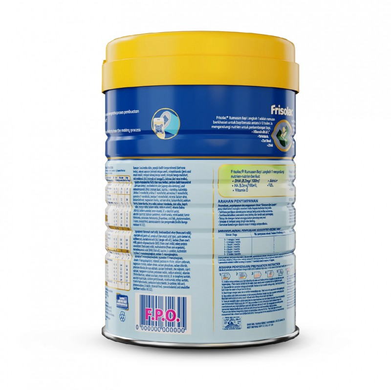 FRISOLAC Gos & Dha Step 1 (0-12 Bulan) Milk Powder 900g - Susu Tepung Infant / Baby Milk Formula 奶粉
