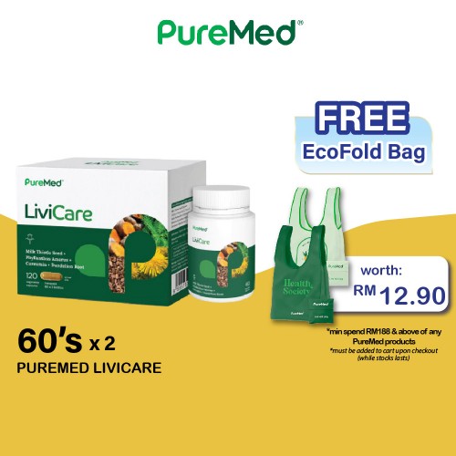 PUREMED Livicare 60's x 2 for Liver Supplement, Fatty Liver, Detox Supplement