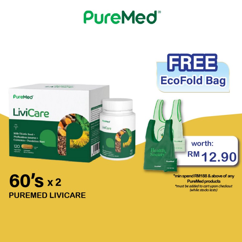 PUREMED Livicare 60's x 2 for Liver Supplement, Fatty Liver, Detox Supplement