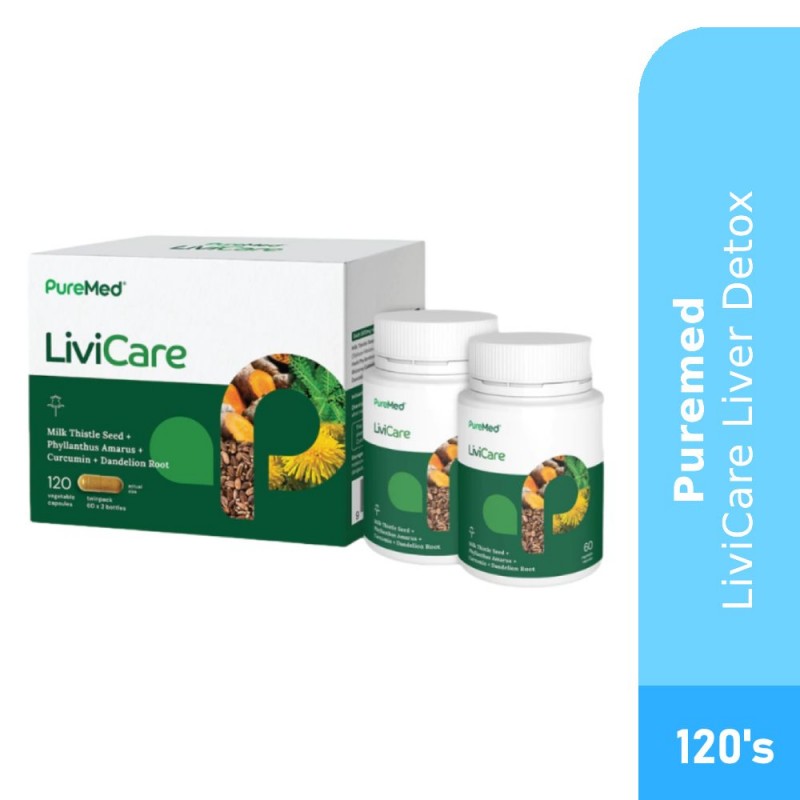 PUREMED Livicare 60's x 2 for Liver Supplement, Fatty Liver, Detox Supplement