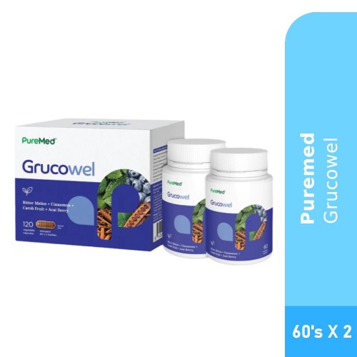 Puremed Grucowel 500mg 60's x 2 for Blood Glucose Control