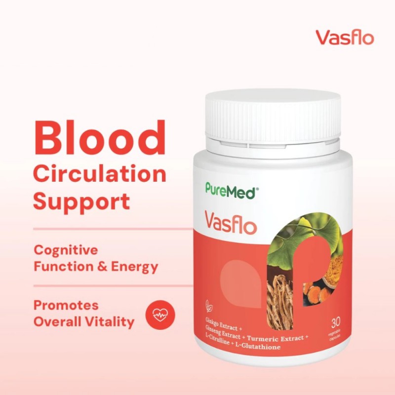 PUREMED Vasflo  30's X 2 for Brain, Heart, Blood Circulation Supplement