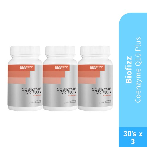 BIOFIZZ Coenzyme Q10 Plus 30'S X 3 for Coq10, Coq10 Supplement