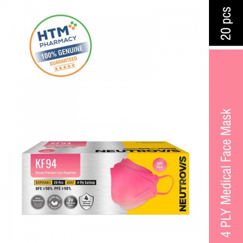 Neutrovis KF94 Korea Premium Respirator 20's - Taffy Pink