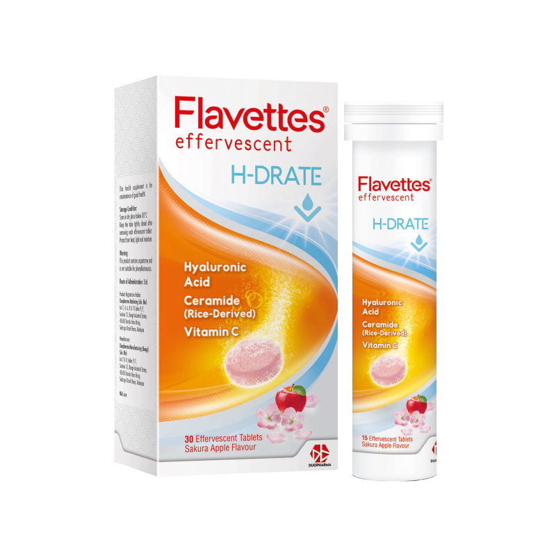 Flavettes Effervescent H-Drate Vitamin C 30's - Sakura Apple