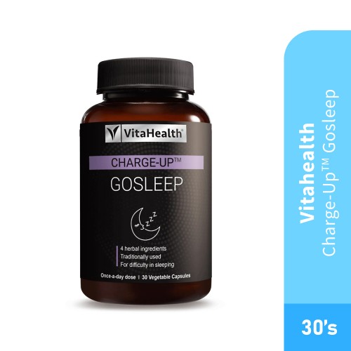 VITAHEALTH Charge-Up GoSleep 30's for Sleep Quality Supplement with Jujube, Valerian Root