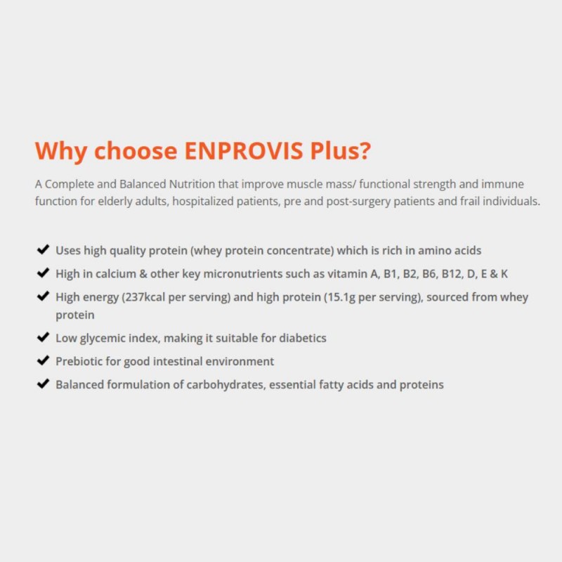 ENPROVIS Plus 800g With Prebiotics, High Protein
