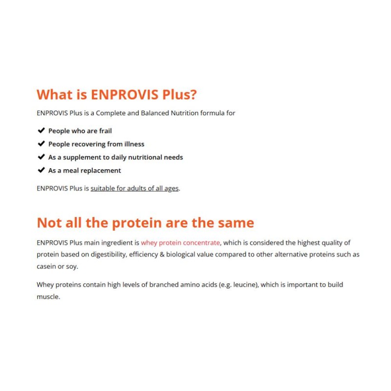 ENPROVIS Plus 800g With Prebiotics, High Protein