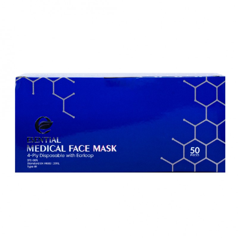 ESENTIAL 4ply 50's Classic Elastic Earloop Disposable Face Mask- Navy Blue / Protection 一次性口罩