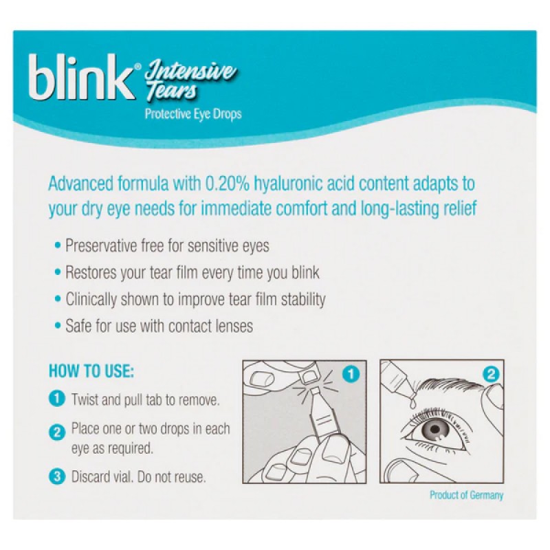 BLINK Intensive Tears UD 20's x0.4ml-Eye Drop, Eye Care, 眼药水
