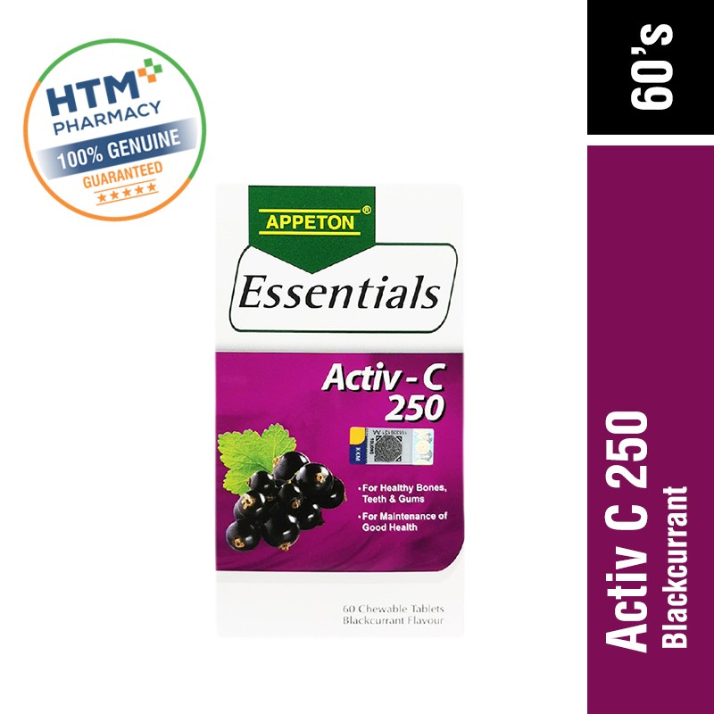 Appeton Essentials Active-C 250 60'S - Blackcurrant