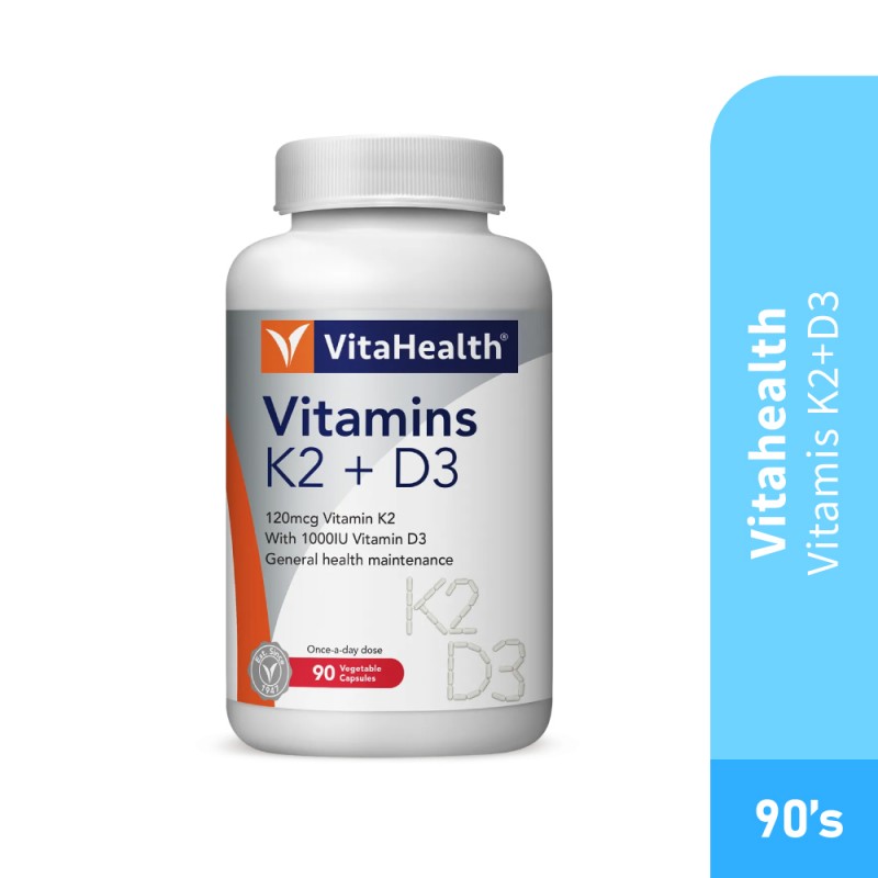 VITAHEALTH Vitamin K2 + D3 90's for Bone Health with Vitamin D3, Bone Supplement