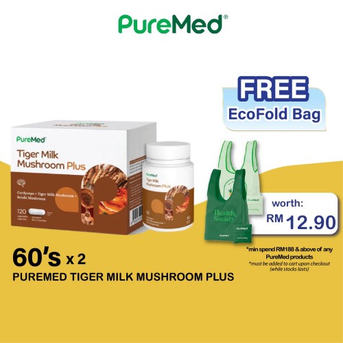 PUREMED Tiger Milk Mushroom Plus 60’s x 2 – Respiratory & Immune Health Support