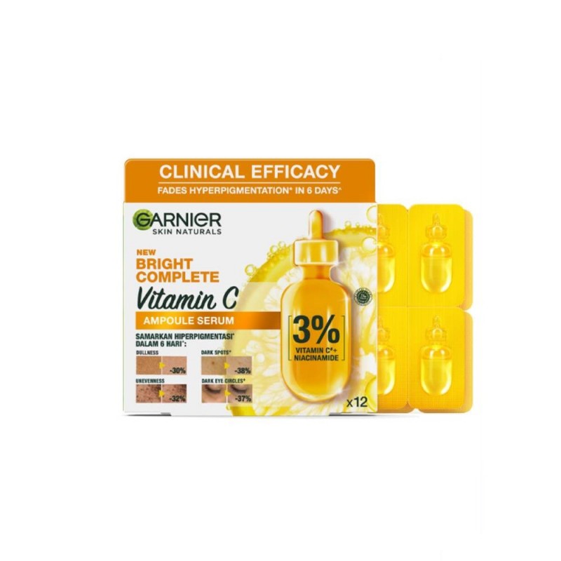 GARNIER Bright Complete Vitamin C Ampoule Serum 1.5ml x12 (Value Pack)  - Skin Care, Face Serum , 精华液