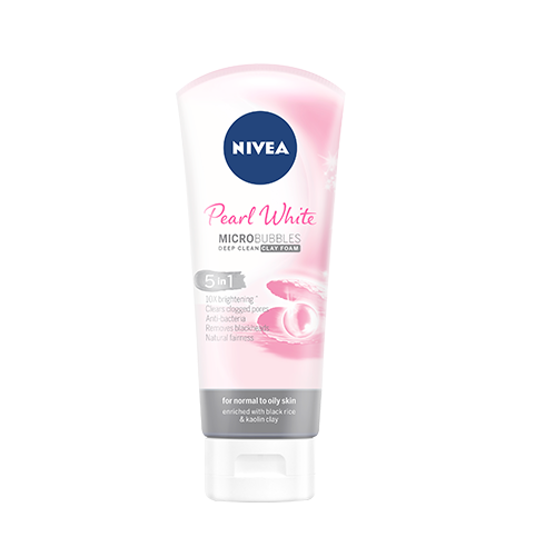 Nivea Extra White Microbubbles Deep Clean Clay Foam 100g (81273) - Pearl White (New)