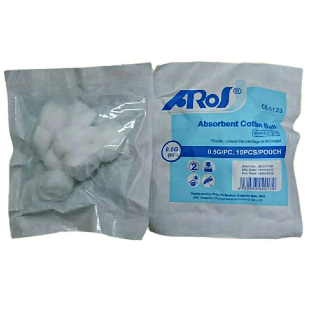 Aros Sterile cotton ball 10's