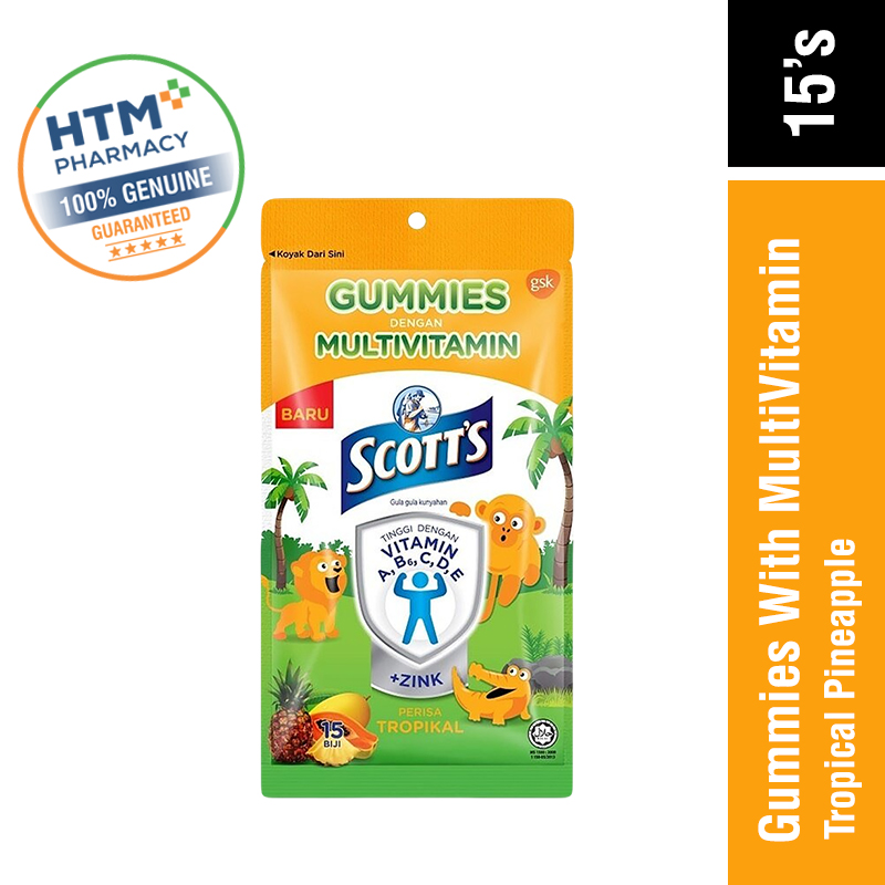 Scott’s Gummies Multivitamins Tropical 15’s - Pineapple