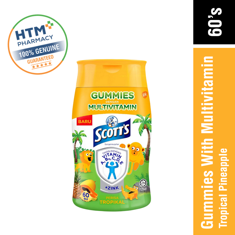 Scott’s Gummies Multivitamins Tropical 60's - Pineapple