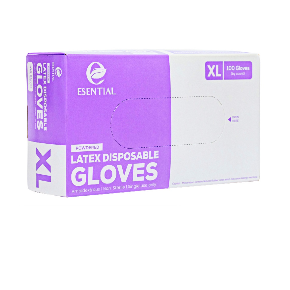 ESENTIAL Latex Powder Disposable Gloves 100's -XL size /sarung tangan getah/一次性手套