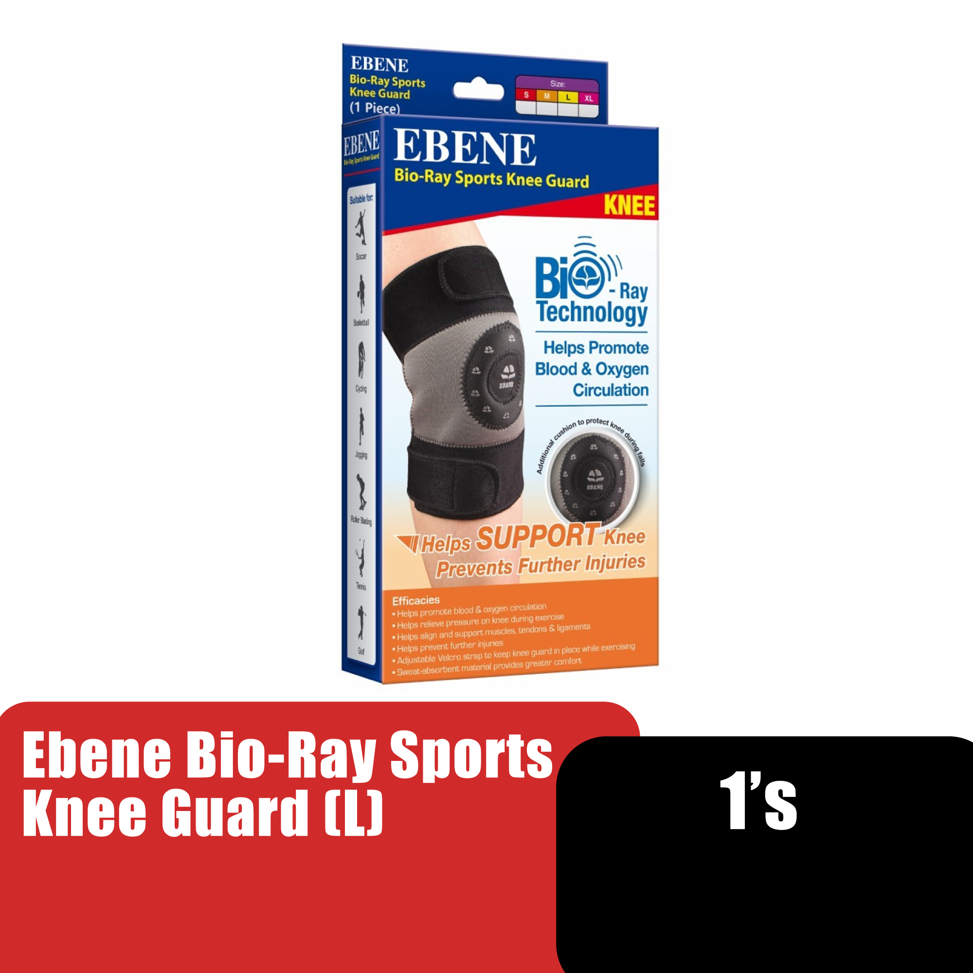 Ebene Bio-Ray Sport Knee Guard- L size