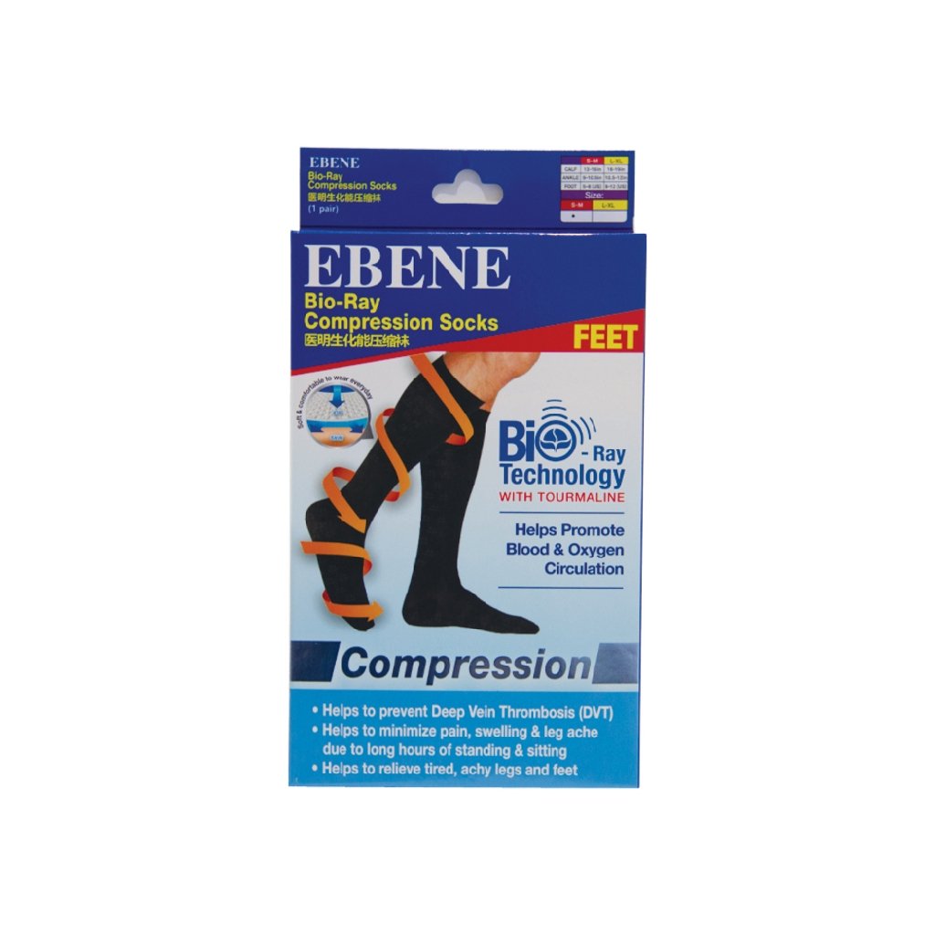 Ebene Bio-Ray Compression Socks (L/XL) - Black