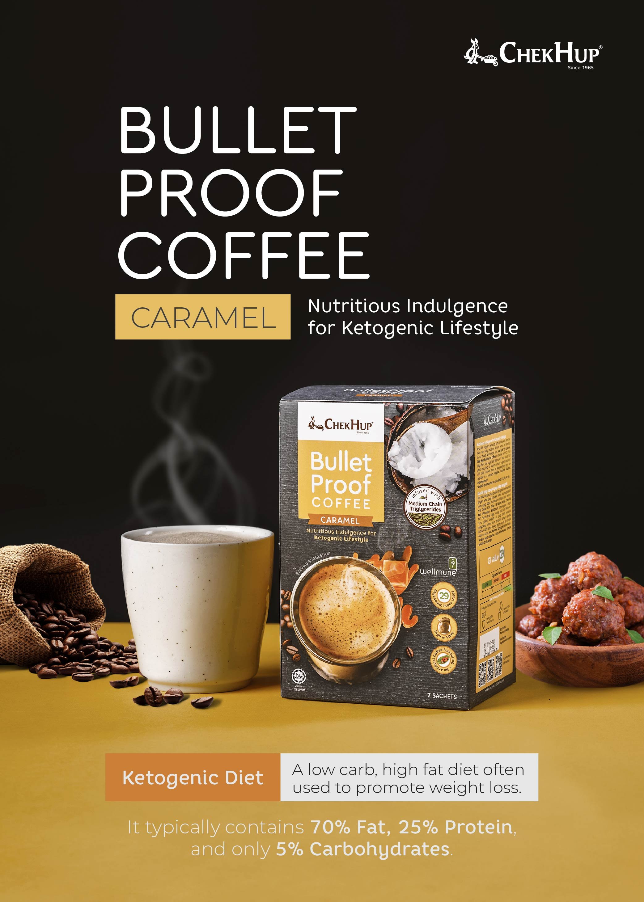 Chek Hup Bulletproof Coffee 25g x 7's - Caramel