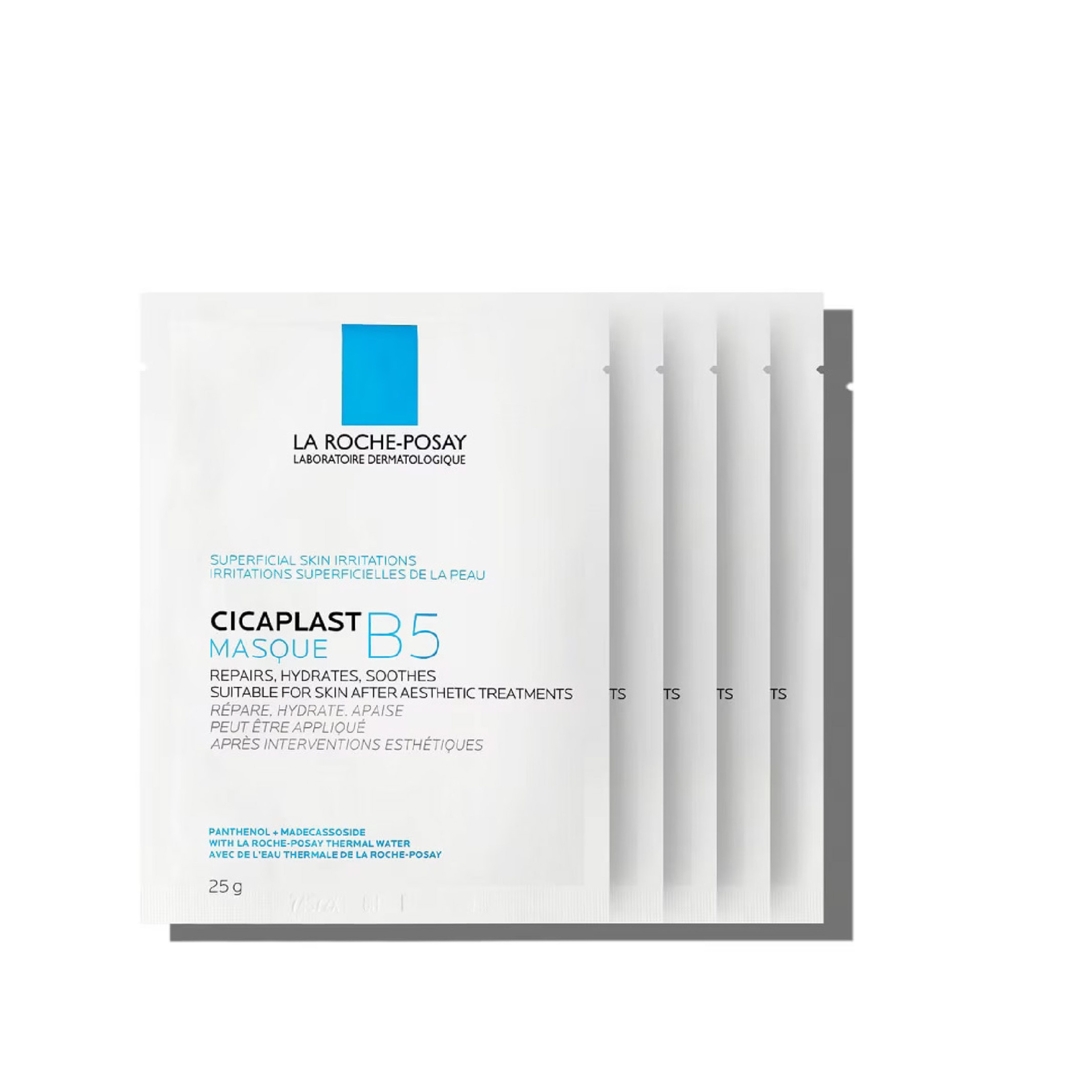 LA ROCHE POSAY Cicaplast Masque B5 Facial Mask 25G x 5's - Hydrating & Soothing Mask For Sensitive Skin 保湿面膜