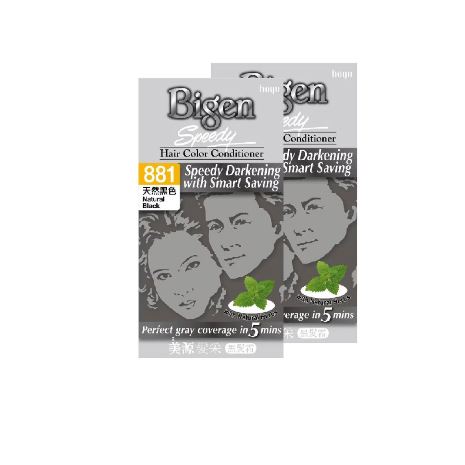 BIGEN Hair Color Conditioner 881 Natural Black Twin Pack - Bigen Hair Color Twin Pack Natural Black 美源 染发剂 染发膏